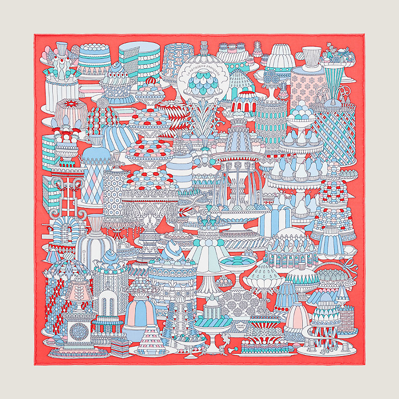 フランスのお菓子を描くHermesGavroche45 LaPatisserieFrancaise La Patisserie Francaise scarf 45 | Hermès Finland